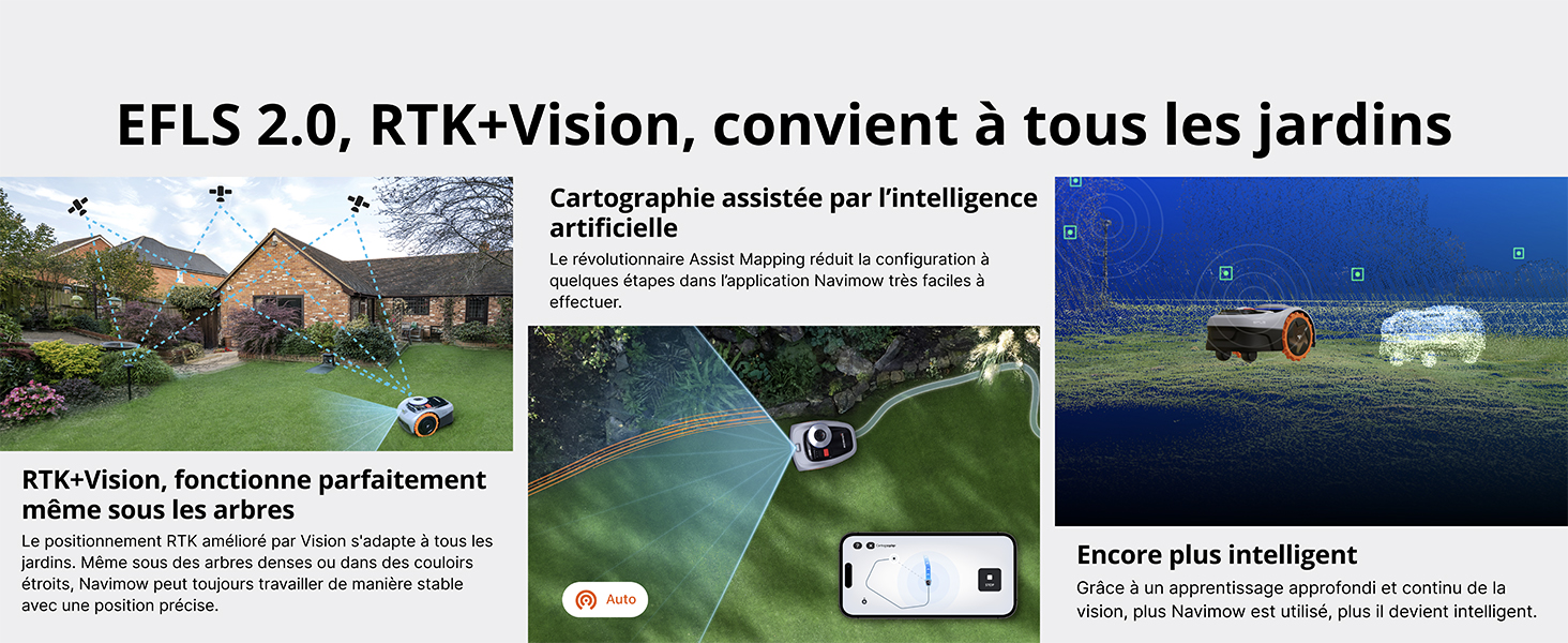 Navimow i robot tondeuse sans fil périphérique a gazon automatique electrique jardin intelligent