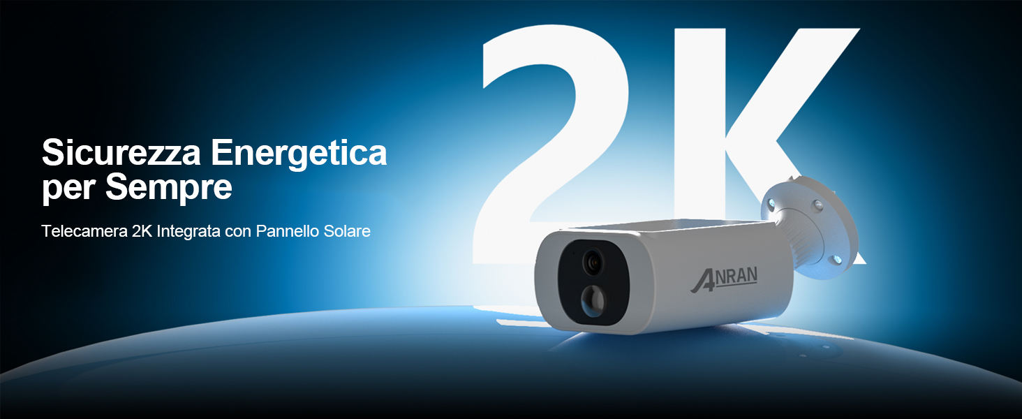 ANRAN Telecamera Wi-Fi Outdoor Batteria Senza Fili Con Solare Pannello