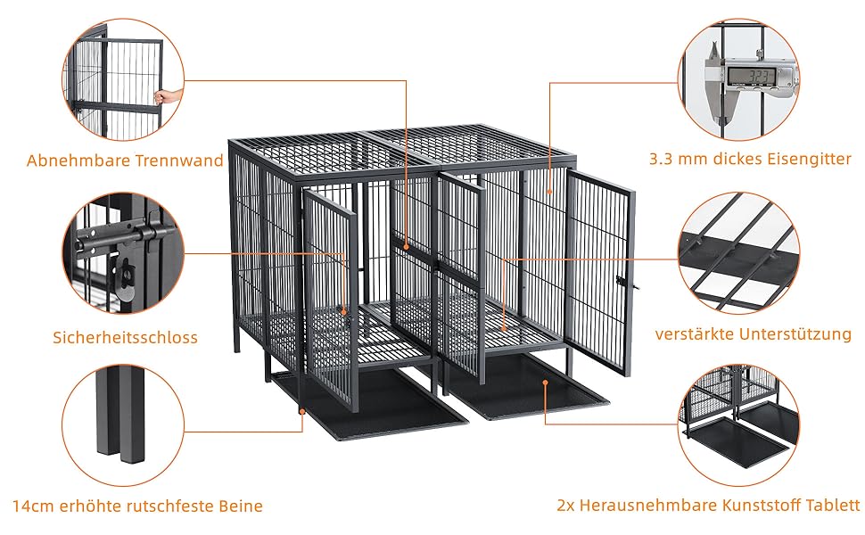 hundekäfig xxl für große hunde hundebox indoor outdoor welpen kiste xl xxxl hundeboxen schrank