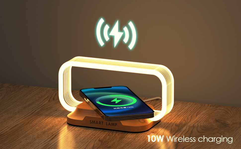 small nightstand lamp wireless charger cute bedside lamp bedroom mini night light tiny lamp