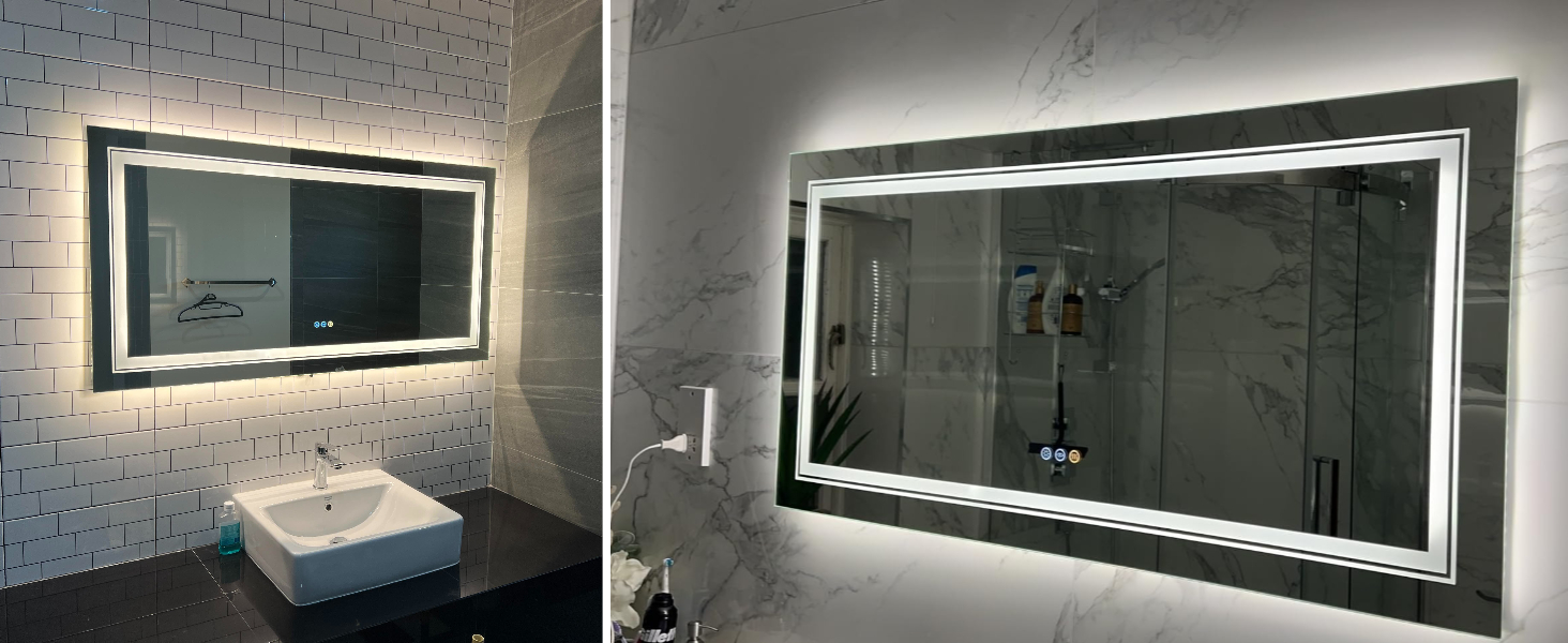 Specchio Bagno con Luce 100x70 Specchio Bagno LED disappannamento Dimmerabile Orizzontale Verticale
