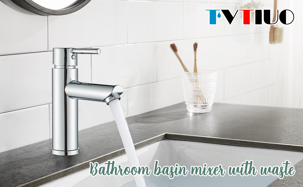 TVTIUO Basin Mixer with Pop-up Waste