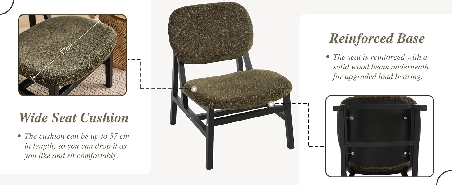 Technical diagram showing different views and measurements of what appears to be a chair cushion or seat design. Multiple angles and dimensions are illustrated with annotation lines.