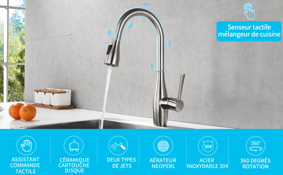 Robinet Cuisine Touch-On-Sensor