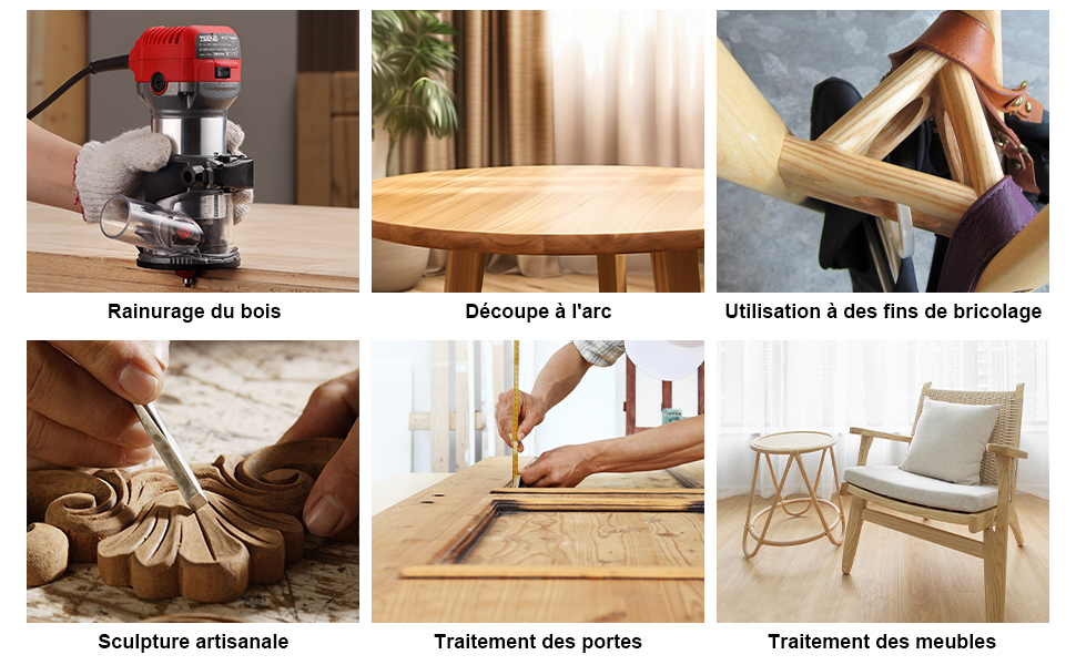 TEENO Défonceuse Affleureuse Électrique 710W