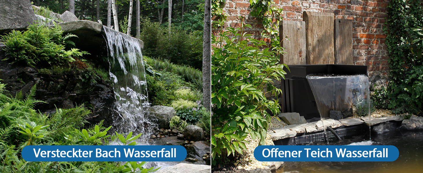 Versteckter Bach Wasserfall und offener Teich Wasserfall