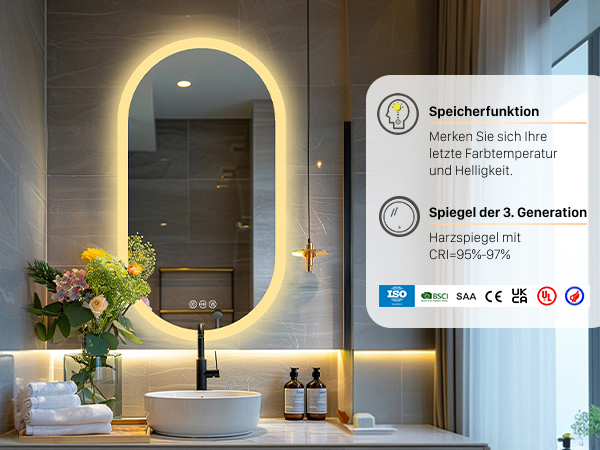 spiegel mit beleuchtung 50x70 spiegel mit licht touch wandspiegel mit beleuchtung touch spiegel