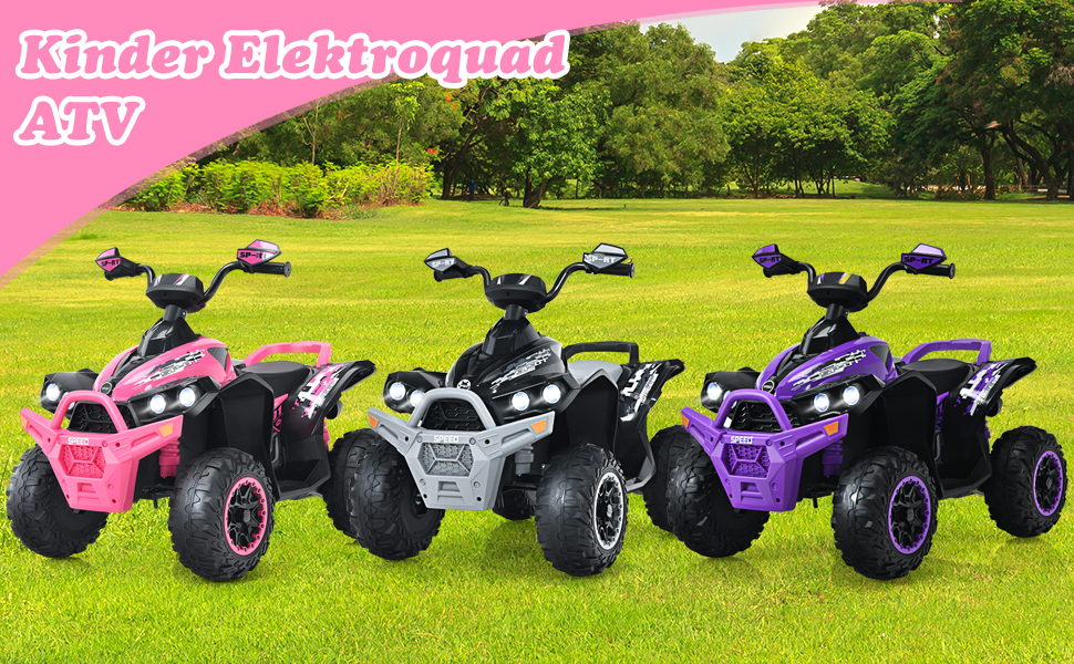 COSTWAY 12V Elektro Kinderquad mit Musik Kinder quad 