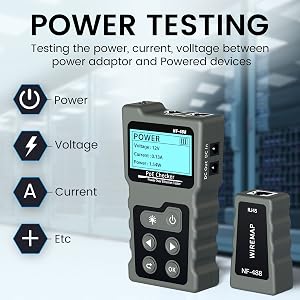 Noyafa Testeur de Tension et de Courant PoE con tester del cavo LCD con funzione POE