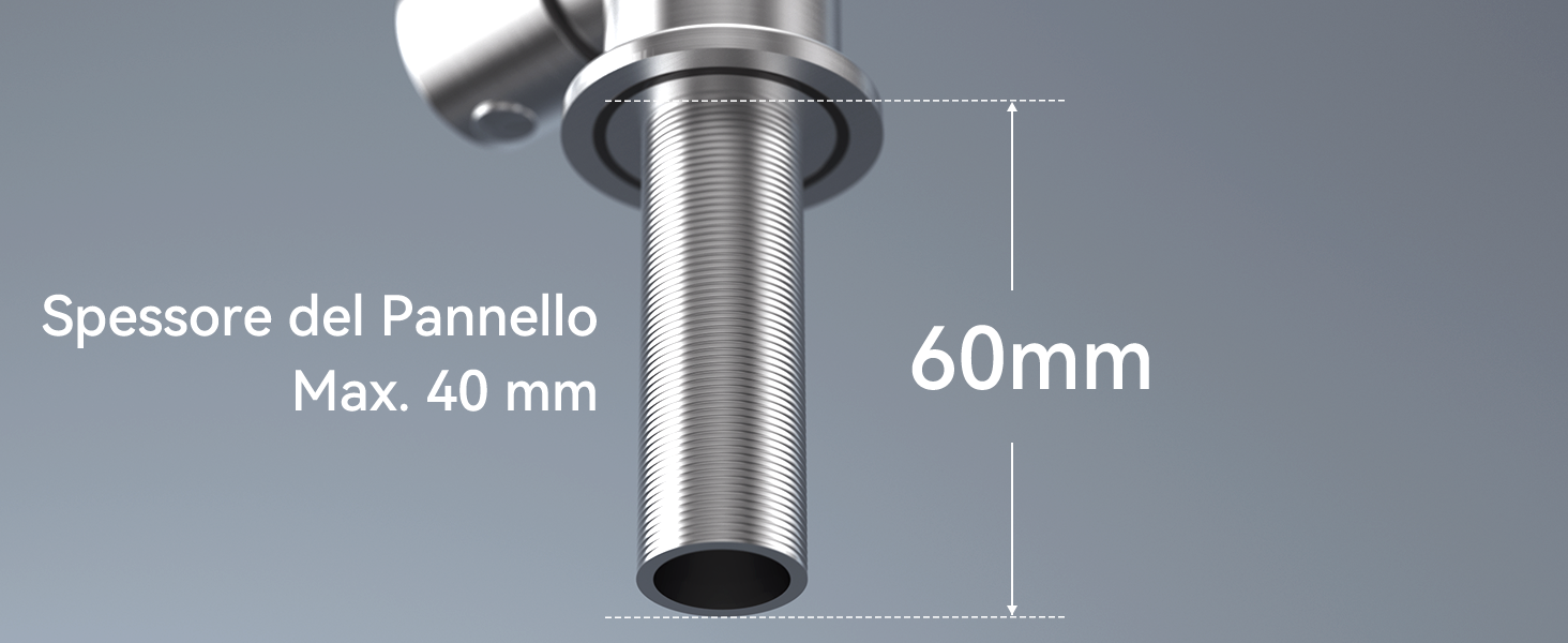Rubinetto Da Cucina A Parete Solo Acqua Fredda, In Acciaio Inox Spazzolato Con Pistola A Spruzzo