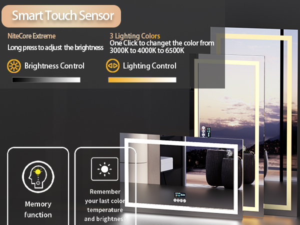 LUVODI Specchio Digitale Bluetooth Bagno LED Specchio Smart Musica Luce Parete Retroilluminato Touch