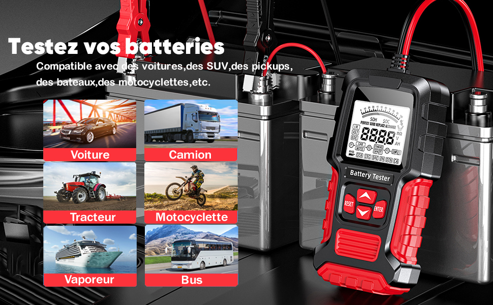 Chargeurs, testeurs, boosters de batterie