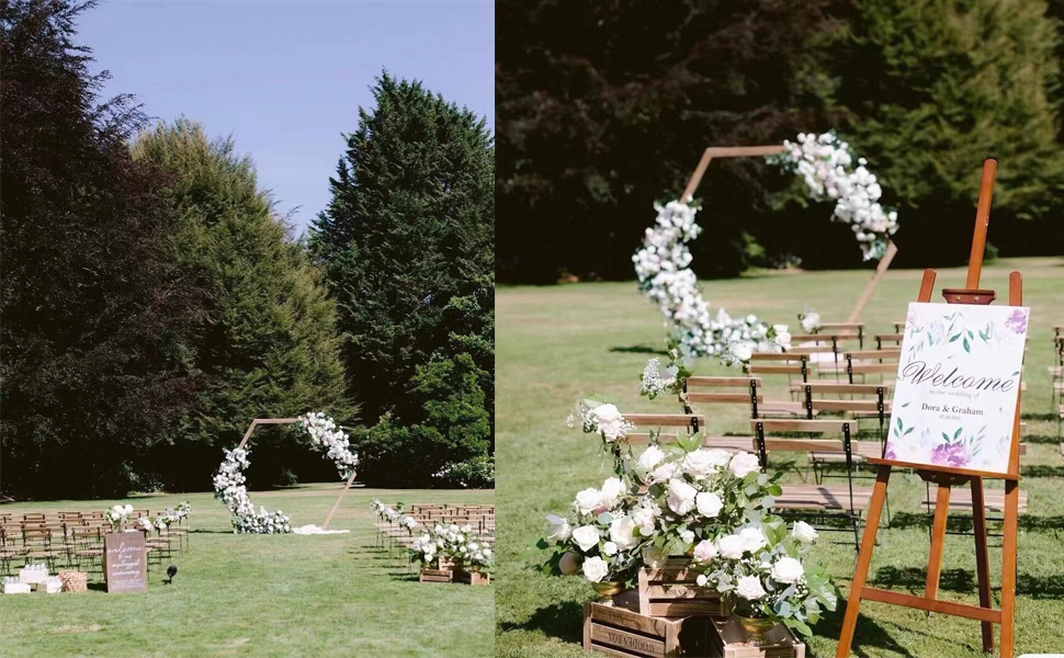 Arco per Matrimonio Legno Arco di Nozze per Palloncino Fiori Ghirlanda Puntelli Supporto Fondali 