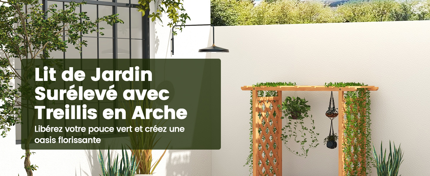 Jardinière avec 2 Treillis