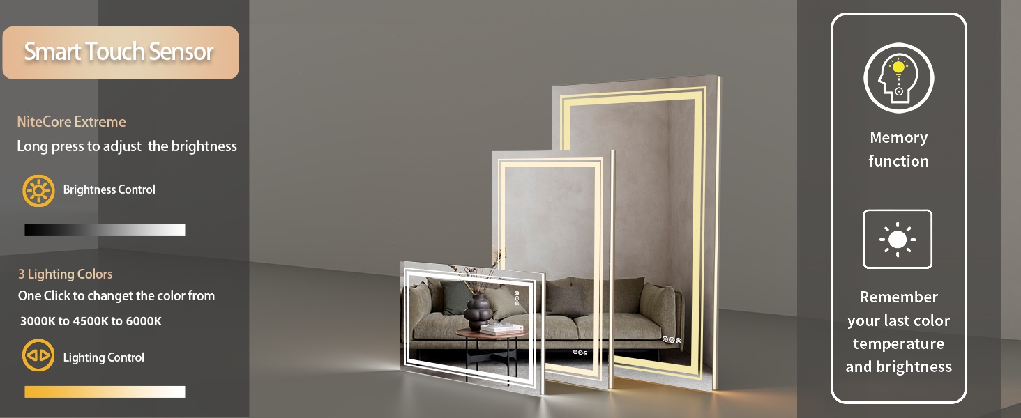 LUVODI specchio smart specchio bagno led specchio led bagno specchio retroilluminato bagno touch