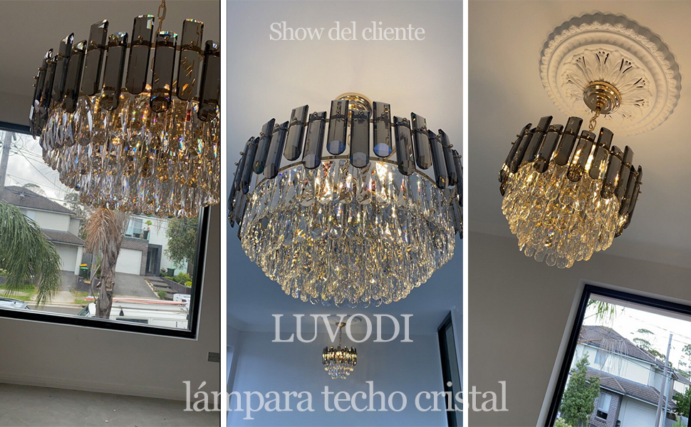 LUVODI lampara cristal techo