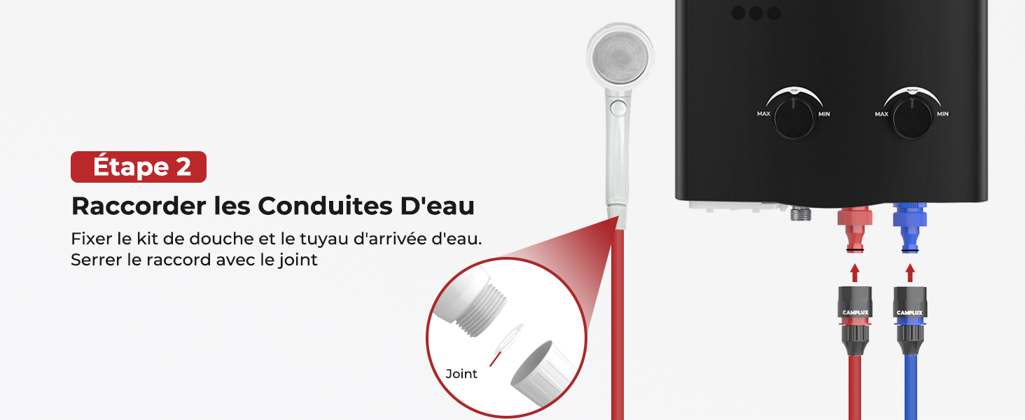 Étape 3 : Connecter la pompe à eau