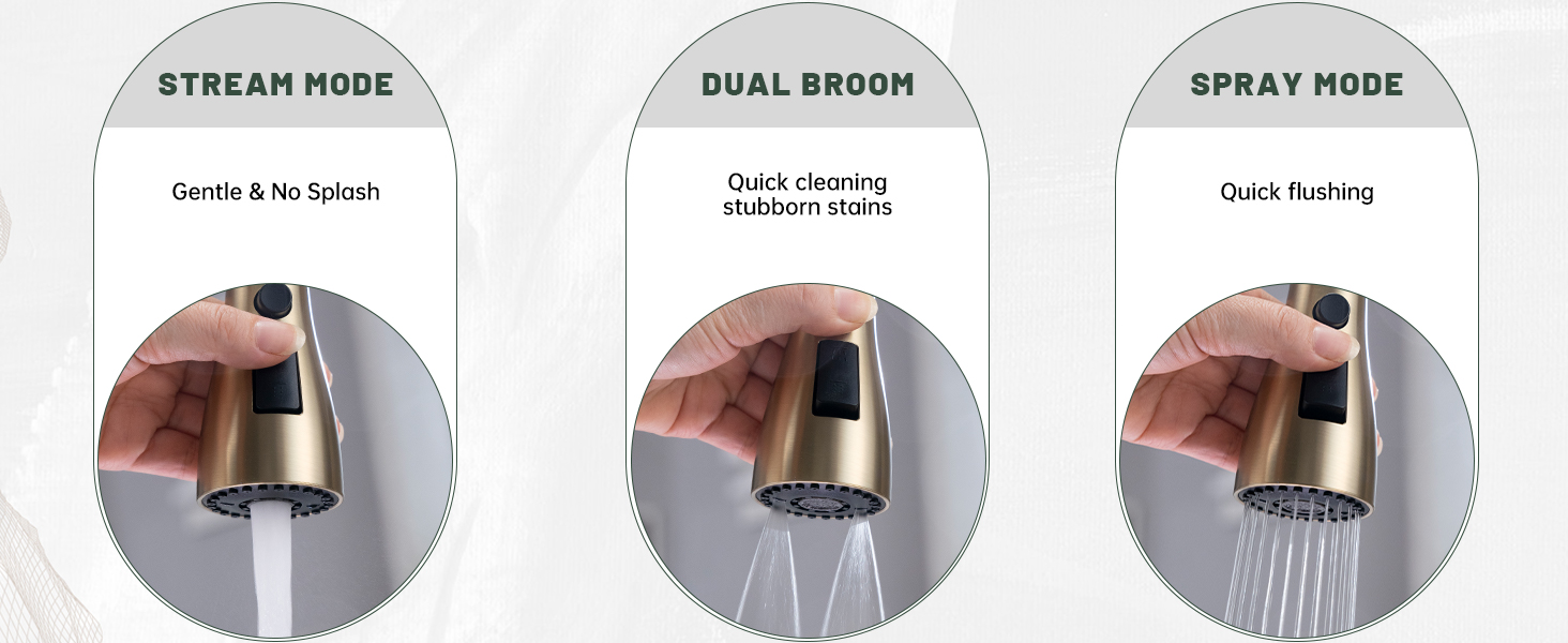 DAYONE Gold Kitchen Mixer Tap with Pull Out Spray