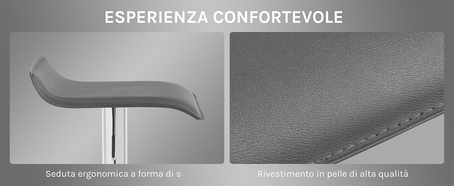 Superficie ammortizzata curva grigia mostrata in due viste: profilo e dettaglio della trama ravvicinata. Testo italiano 'ESPERIENZA CONFORTEVOLE' visibile