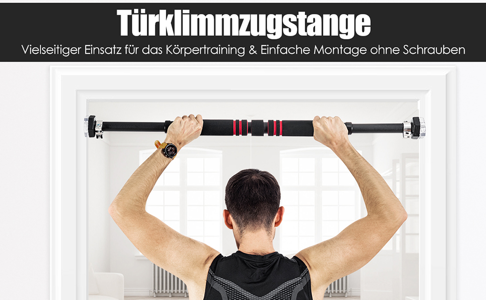 Zugstange für Türrahmen, Klimmzugstange für Türrahmen, Klimmzug-Trainer, Multi-Griff Klimmzugstange