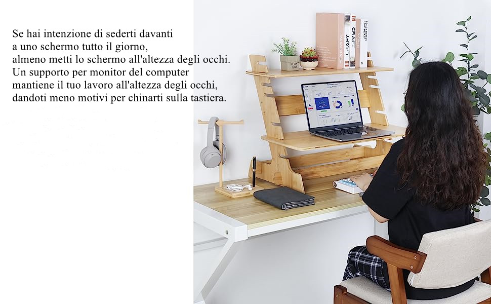 FATIVO Standing Desk Regolabile e Portatile, supporto da scrivania per monitor