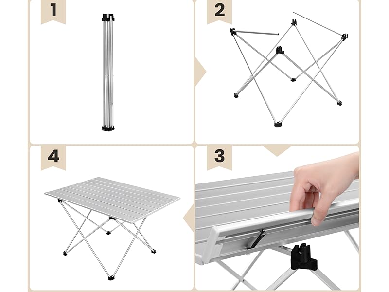 Tavolo Da Campeggio Pieghevole Relaxdays BASTIAN | 74x61.5x61.5cm | Look Rattan | Bianco