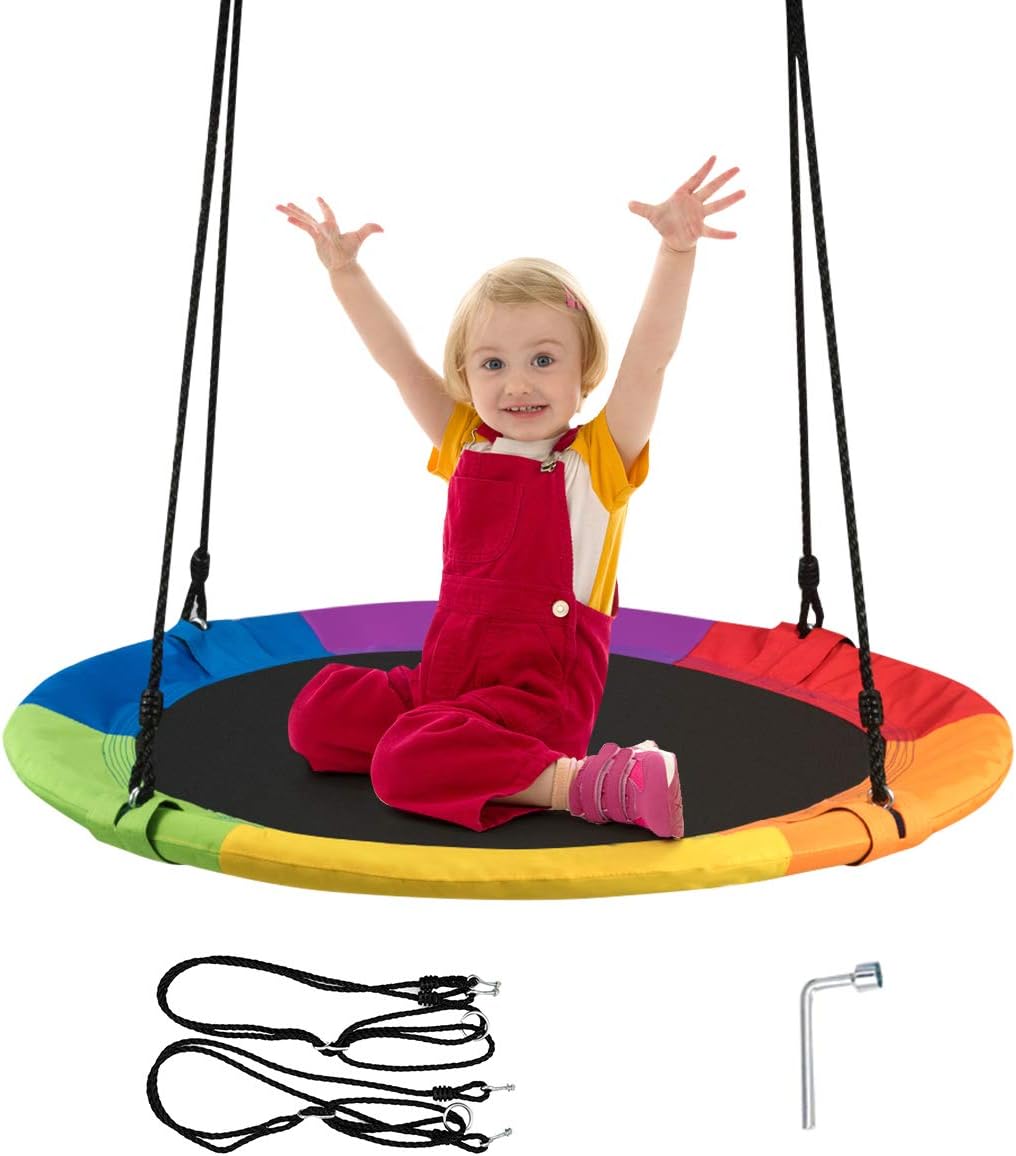 COSTWAY Balançoire Nid D’Oiseau Ø100CM Avec Tente Charge Maximal 150KG Pour Enfants Et Adultes Hauteur Réglable De 100 à 160CM Orange -Pas Cher Clair Jardin Magasin AAHKMJXYDAFdJAOAIMEbOAchlkWZ0oakZn uVZ0mPidMNbILvCvspZ4oG3fPgIqc1P28Wti5SXcVwcA82ZS35uM