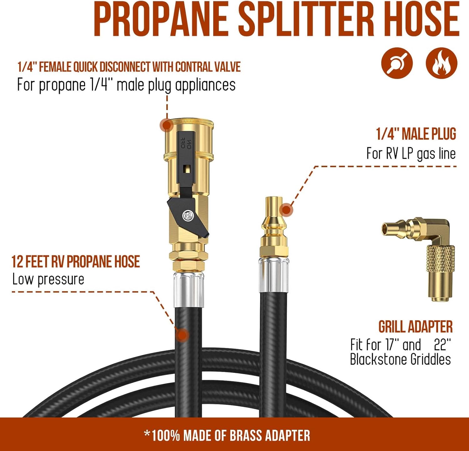 Tuyau propane raccord rapide Irovami VR 12 pi