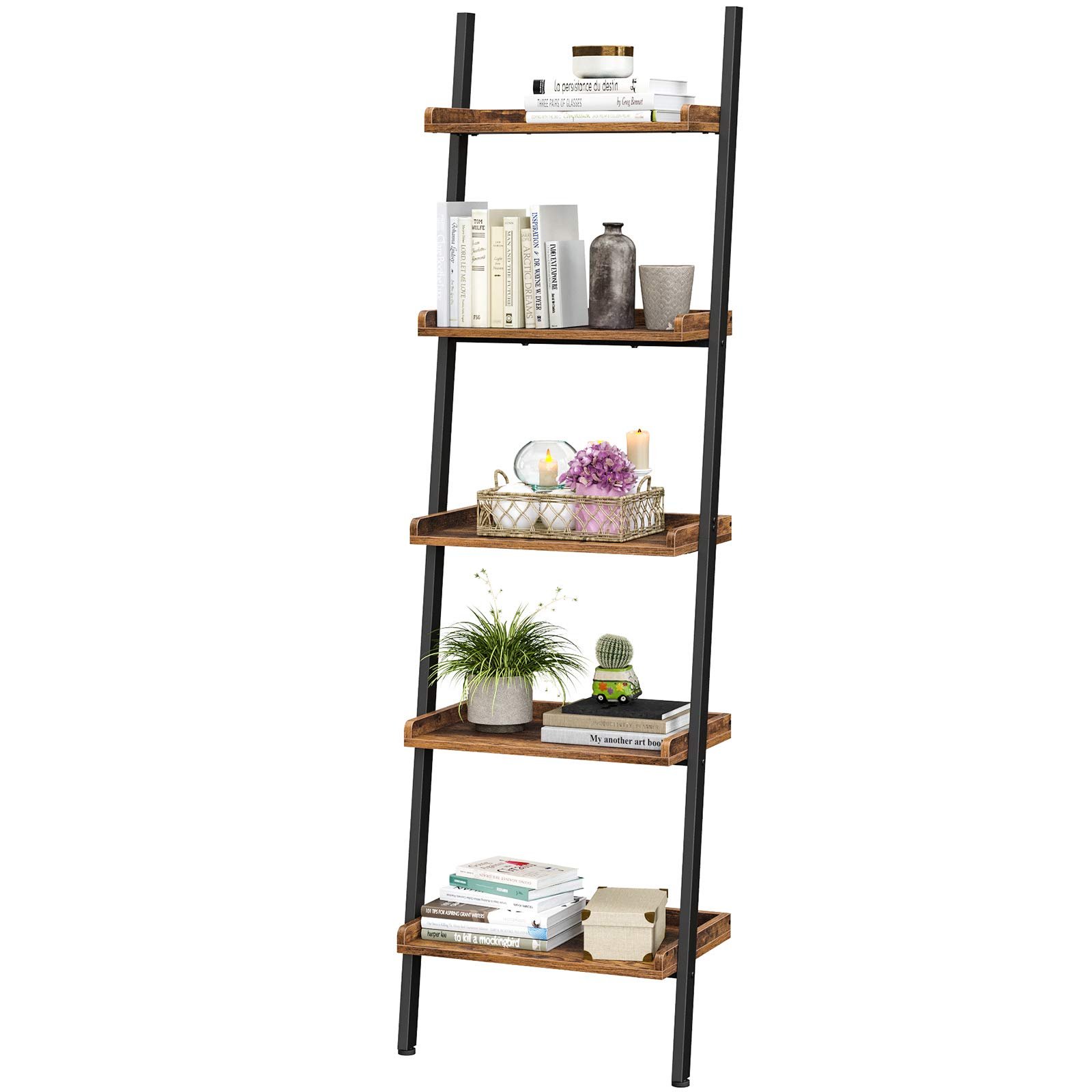 Vasagle Ladder Shelf 5 Tier Bookcase, Belham Living Hampton 5 Tier Bookcase