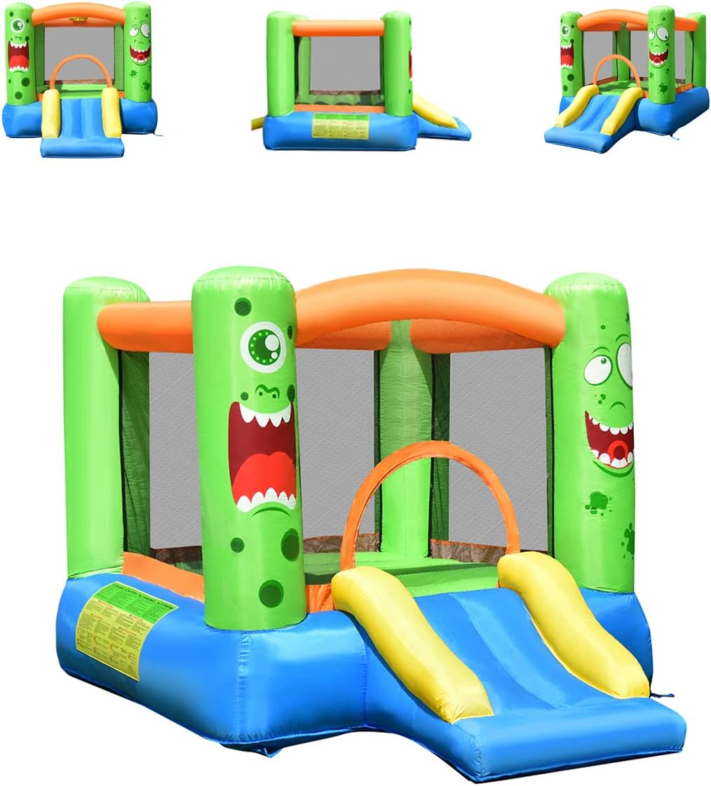 COSTWAY Château Gonflable/Aire De Jeux Pour Enfants Avec Cercle Panier De Basket-ball Toboggan Et Kit De Réparation Souffleur Non-inclus -Pas Cher Clair Jardin Magasin AAHKMJXYDAFdJAOAIMEbOAchlkWZ0oakZn uVZ0mPidMNbILvCvspZ4oG3fPgIqc1P2Gjv6XynfkyIrGqeOS4g9 ujjnNw85ZRSd8NbQO0qHVQ==