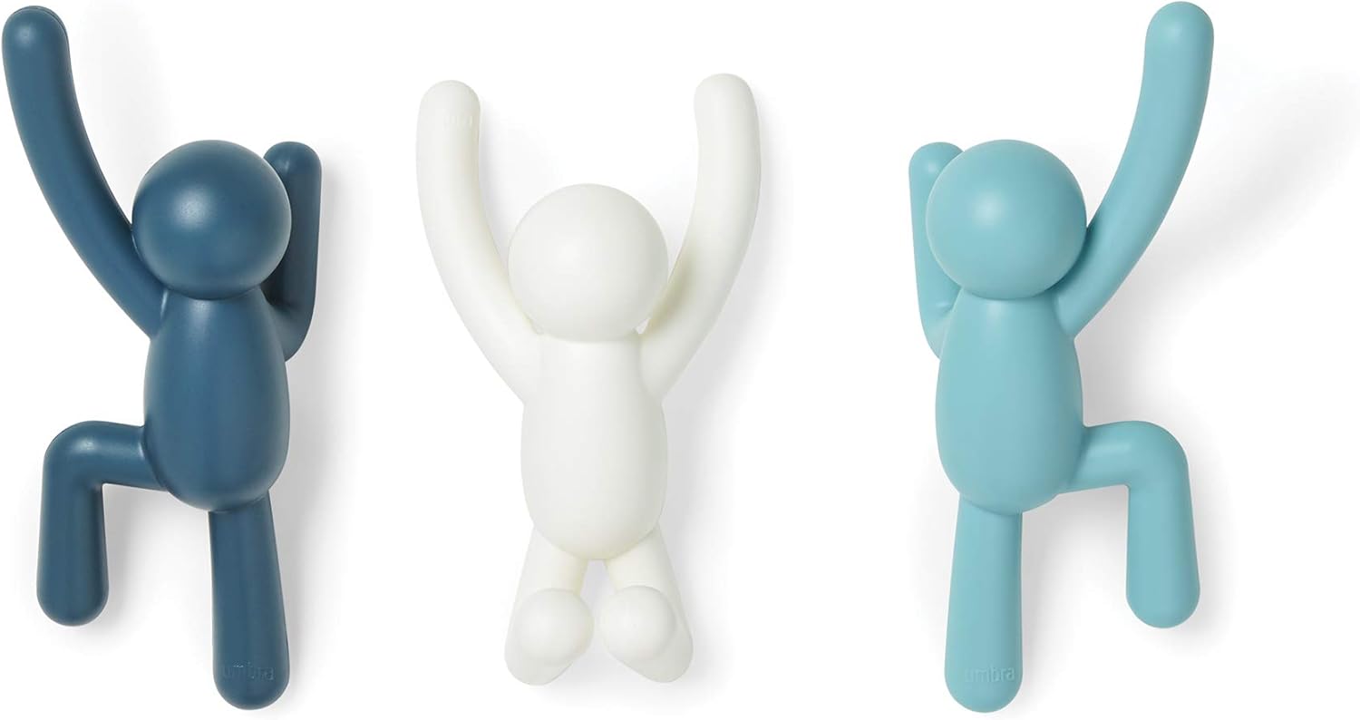 Crochets muraux design bleu en forme de personnage