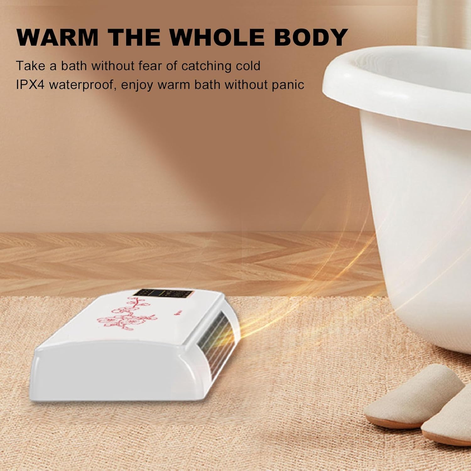 Jeffergarden Chauffage à Batterie Avec Rotation à 90 Degrés, 2 Réglages De Température, 2 Ports USB, Compatible Avec BL1830, BL1850, BL1840, BL1845, BL1815, BL1820, BL1860B