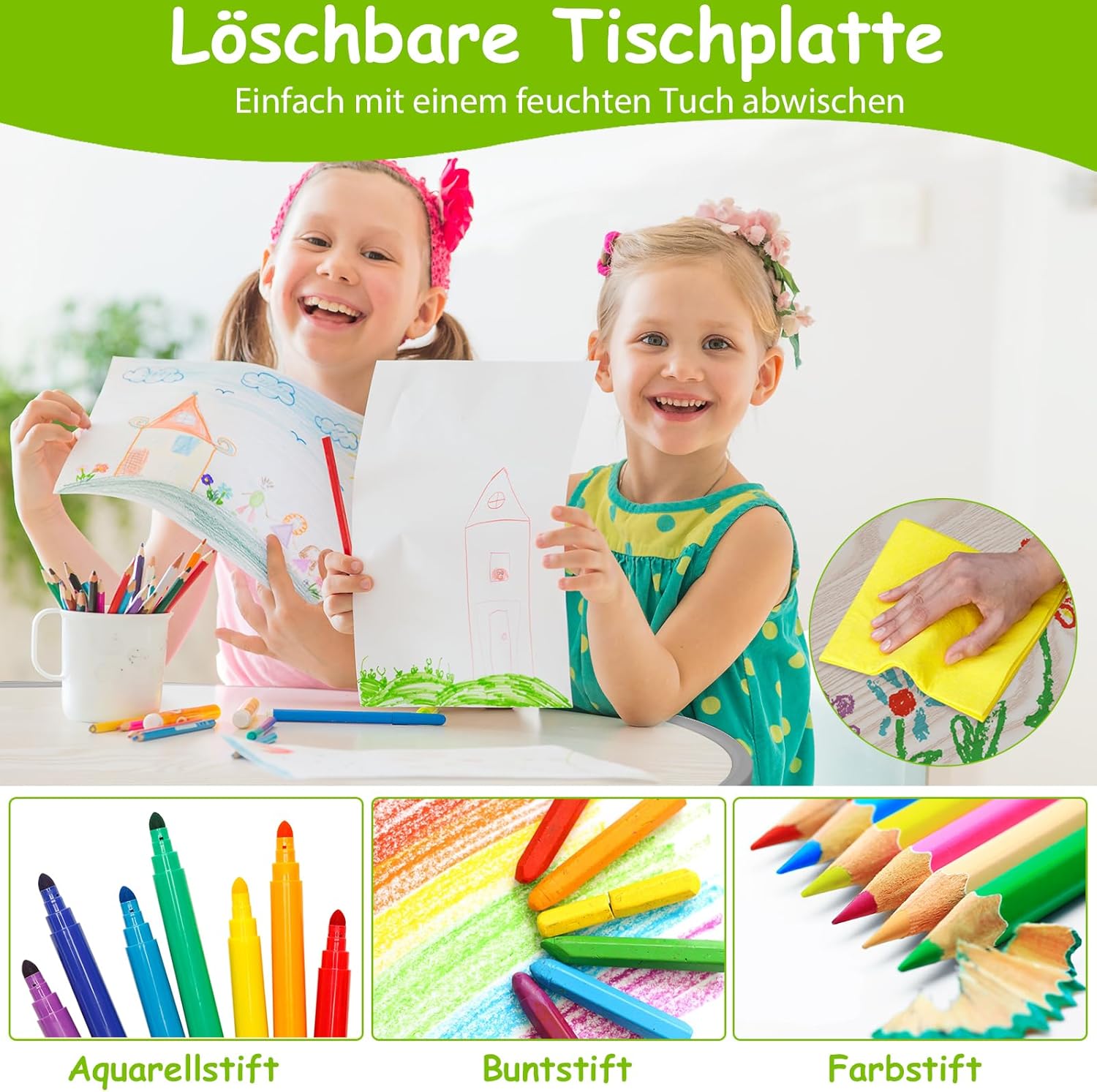 Kindertisch mit 2 Stühlen 1