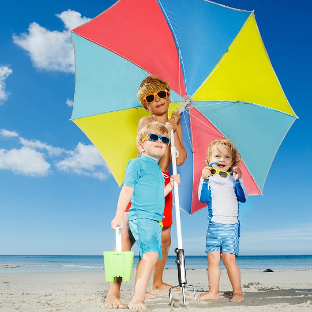 Pied de parasol avec piquet de pelouse, piquet de parasol, piquet de pelouse,  pied de parasol, piquet de terre, parasol, porte-parapluie pour la pêche,  porte-parapluie de plage