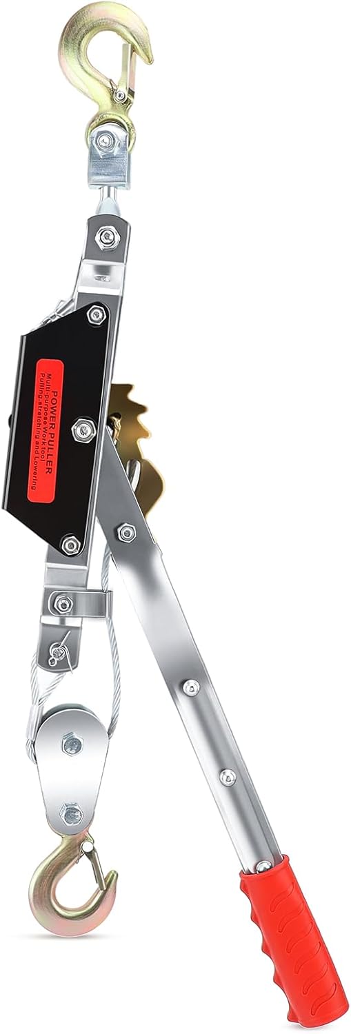 Palant à Levier 2 Tonnes Avec 2 Crochets - Treuil à Câble Manuel Pour Levage - Neuf