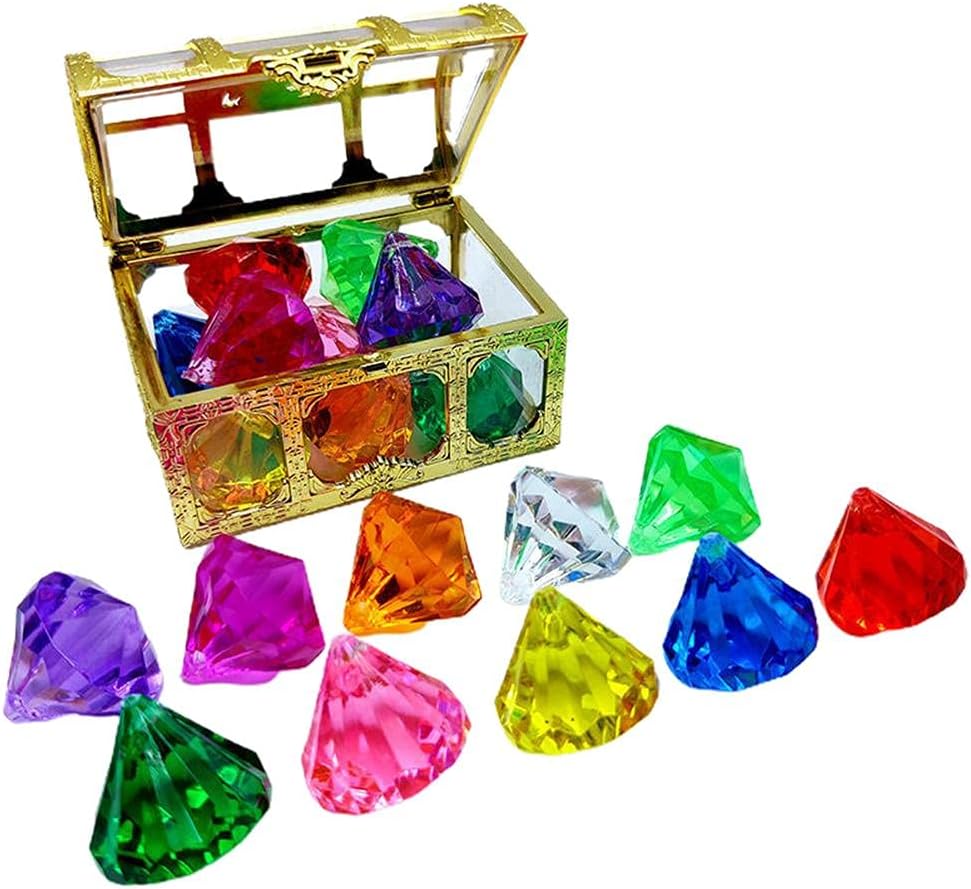 LOT De 65 Gros Diamants Acryliques - Fausses Pierres Précieuses Colorées - Jouet Pirate