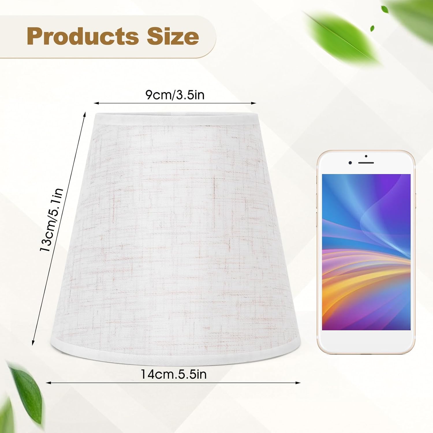 OSALADI Lot De 3 Abat-jour En Tissu Lin, Taille Moyenne, Accessoire D