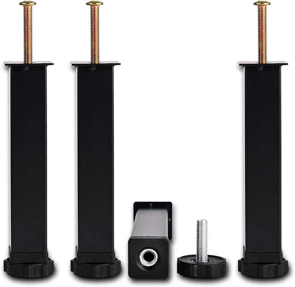 4pcs Metal Screwin Bed Legs Universal Slatted Bed Base Feet Black