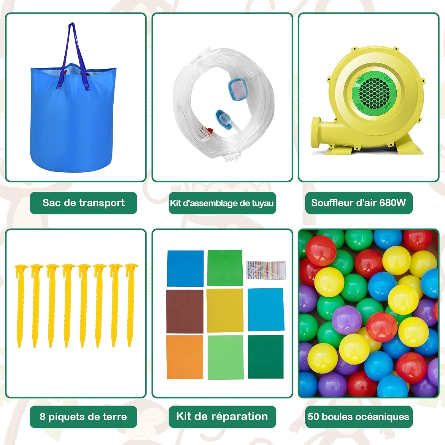 COSTWAY Château Gonflable Tropical à Thème Singe & Palmier Avec Toboggan Aquatique, Maison De Saut Gonflable Avec Piscine & 50 Boules, Charge 90kg Pour 2 Enfants De 3-10 Ans（avec Souffleur 680W -Pas Cher Clair Jardin Magasin AAHKMJXYDAFdJAOAIMEbOAchlkWZ0oakZn uVZ0mPidMNbILvCvspZ4oG3fPgIqc1P2WTDpUDgLEVOGOQQoZwBORwwk1 gIda81ly9J5BelLQA==