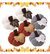GGXDH 6 Stück Herbst Dekoration Kürbis Set, Künstliche Kürbisse Herbstdeko Wiederverwendbarer Kle...