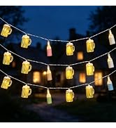 3M 20 LEDs Bierkrug Lichterkette Batteriebetrieben 2 Lichtmodi Innen Außen | Oktoberfest Deko Bie...