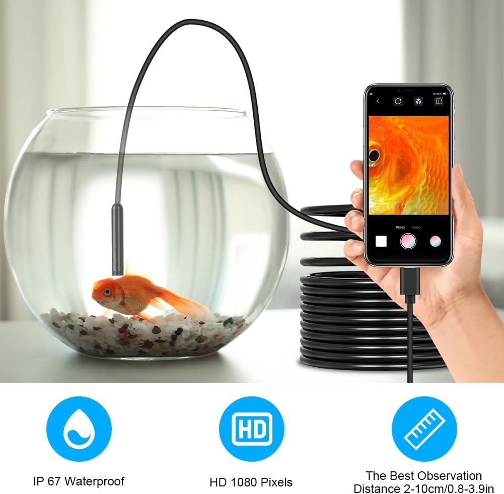 Endoscope USB 3 En 1, Caméra D'inspection Endoscope 20 Mètres 5.5mm