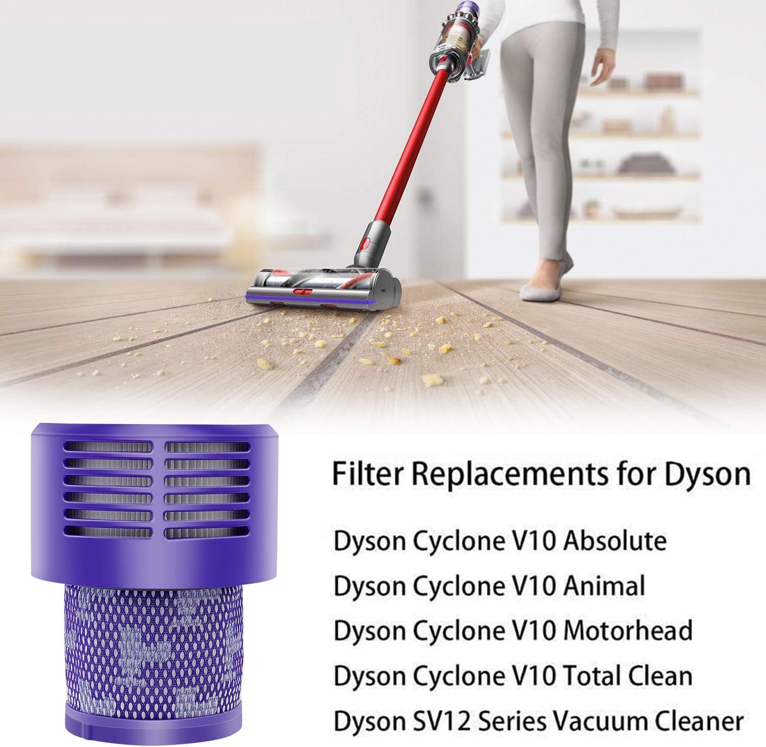 Pièces de rechange pour filtre Dyson Pound SV12, remplacement lavable,  accessoires pour aspirateur, V10 - AliExpress