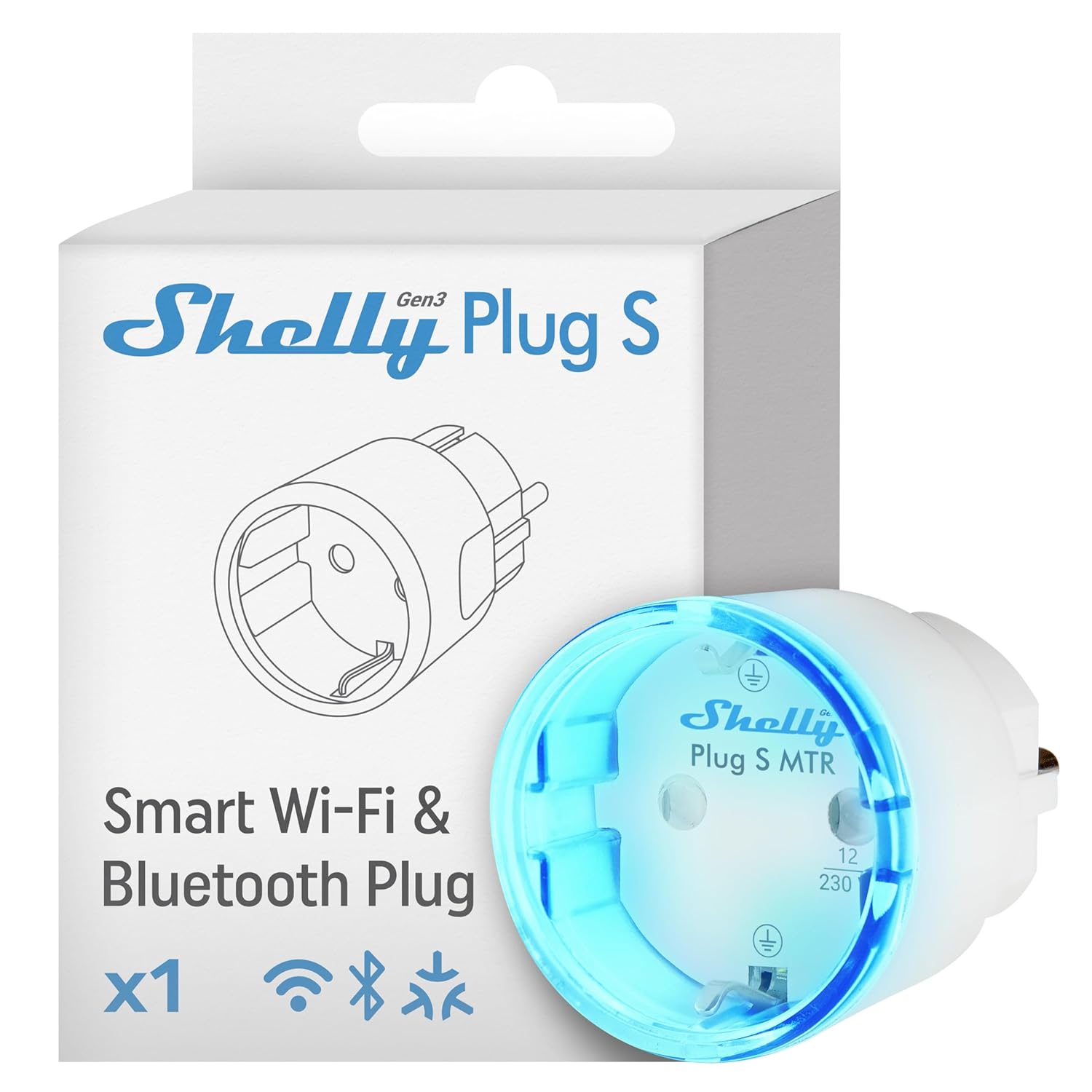 Shelly Plug S Gen3 MTR Bianco Pack 5