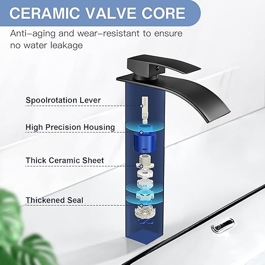 Waterfall sink faucet