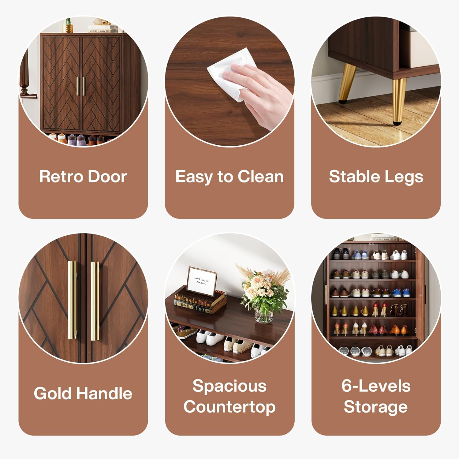 Robuust metalen frame met houten details