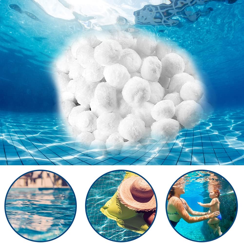 KDISHKRA Sfere Filtranti per Piscina, 900g Palline Filtro Piscina Sostituisce 31kg di Sabbia Filtrante, Essere Riutilizzato, per Filtro a Sabbia per Piscina, Pompe Filtranti, Piscina e Acquari