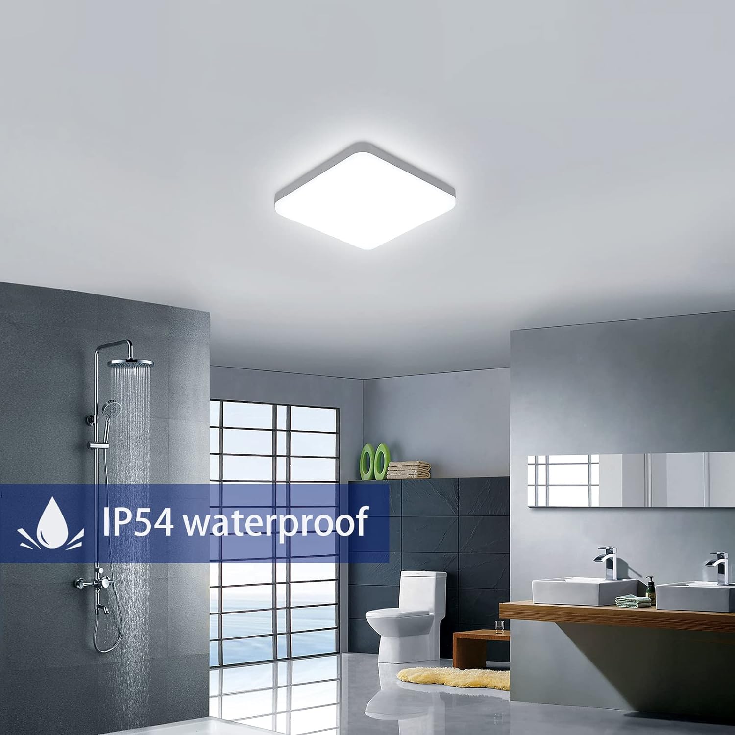 Plafoniera LED Soffitto, 32W Lampada a Soffitto LED, Plafoniere a LED Moderno Quadrata 2500 Lumen per Bagno Camera da Letto Corridoio, 6500K (Luce Bia | Leroy Merlin