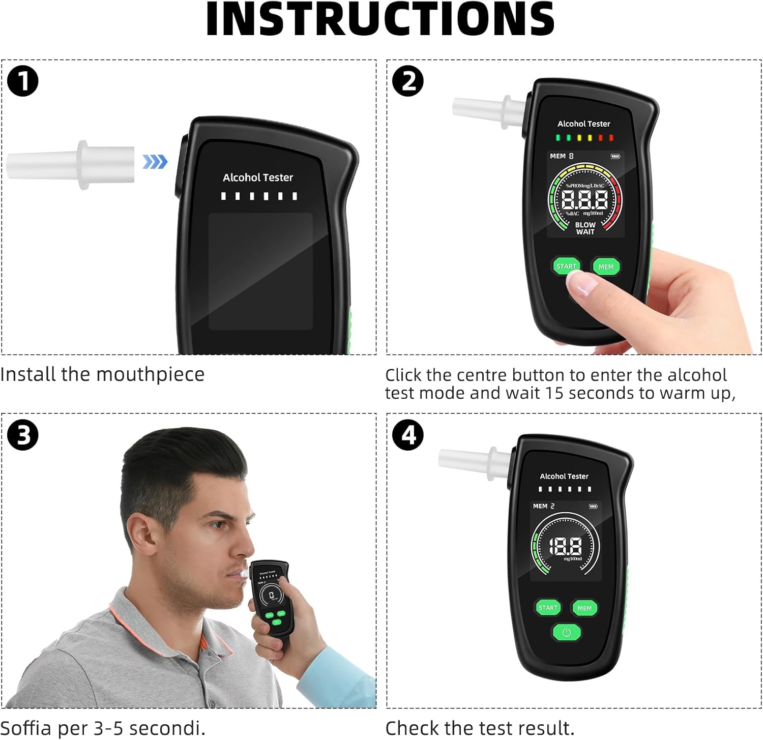 Lot De 3 Testeurs D'alcool Avec Thermomètre, Testeur D'alcool, Teneur En Alcool 0-40, 40-70, 70