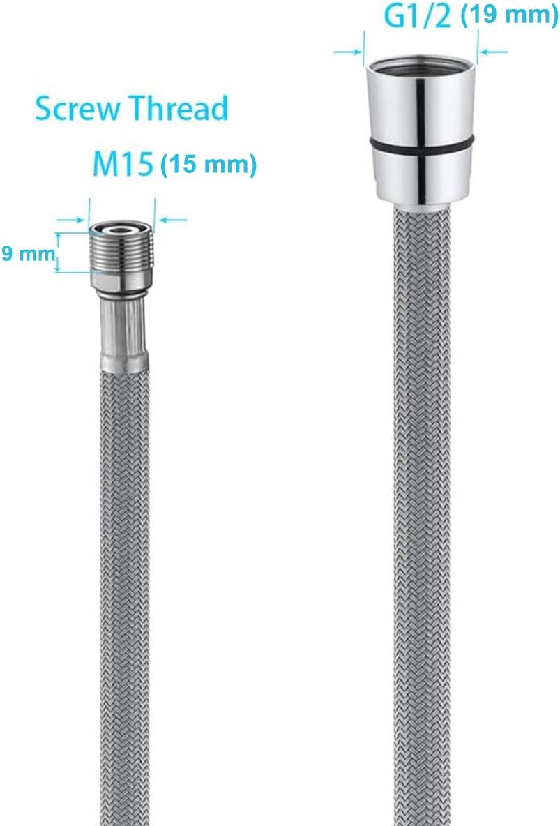 ONECE Wasserhahn Brauseschlauch M15/1 x 1/2 Zoll x 150cm  